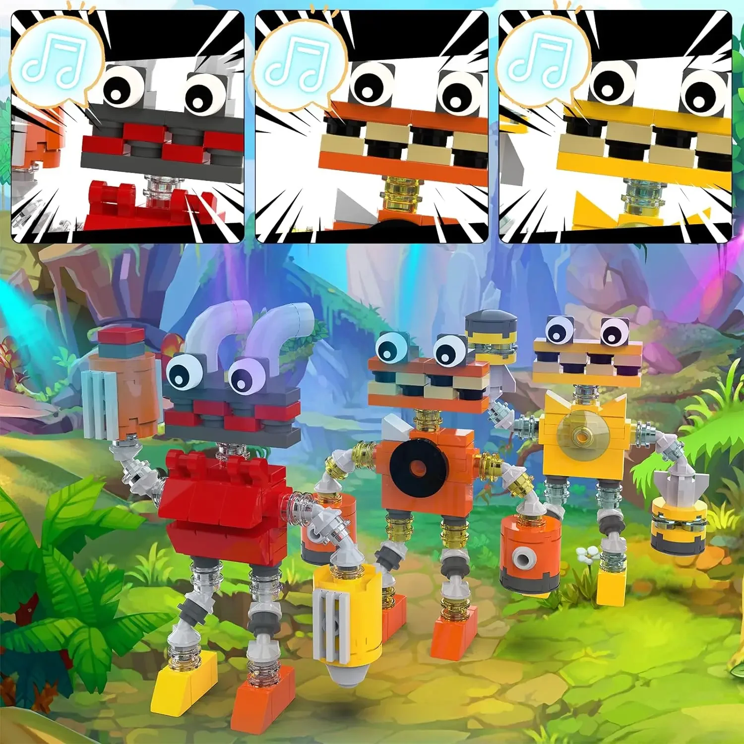 My Singing Monsters MOC Building Blocks Kit para Crianças, Épico, Raro Wubboox, Mammott, Furcorn, Model Game, Bricks Toys, Presentes