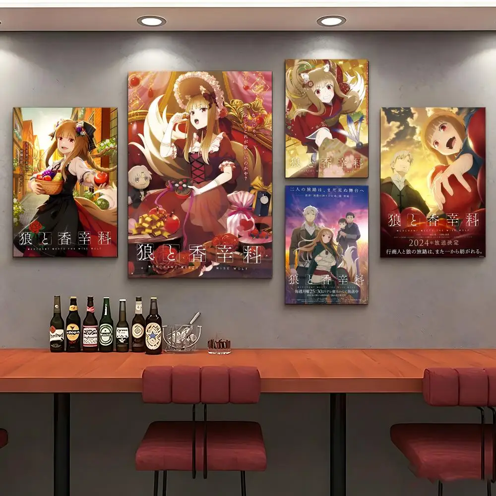 Anime-Spice and WolfS Poster Coffee Shop Wall Decor – Hotel Room Print, Living Room Art Poster