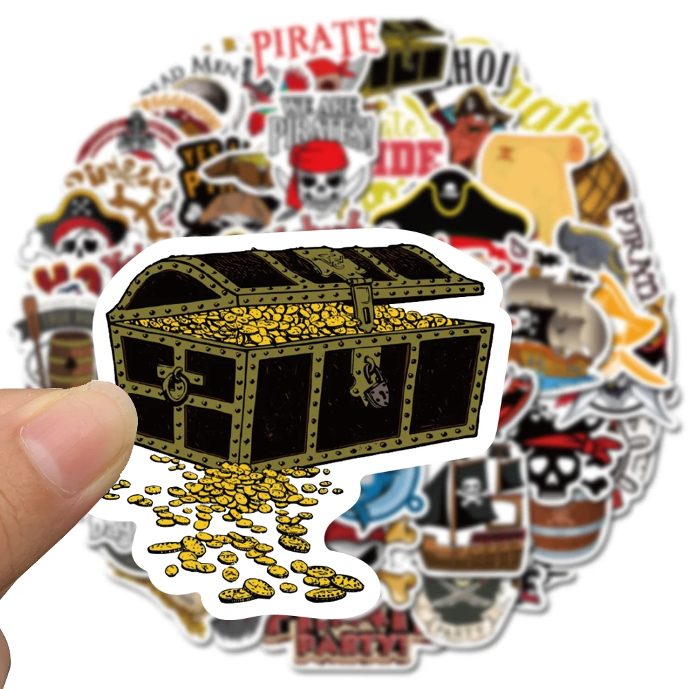 50PCS Pirate Skull Stickers Captain Buccaneer Vintage For DIY Notebook Luggage Motorcycle Laptop Refrigerator Decals Graffiti