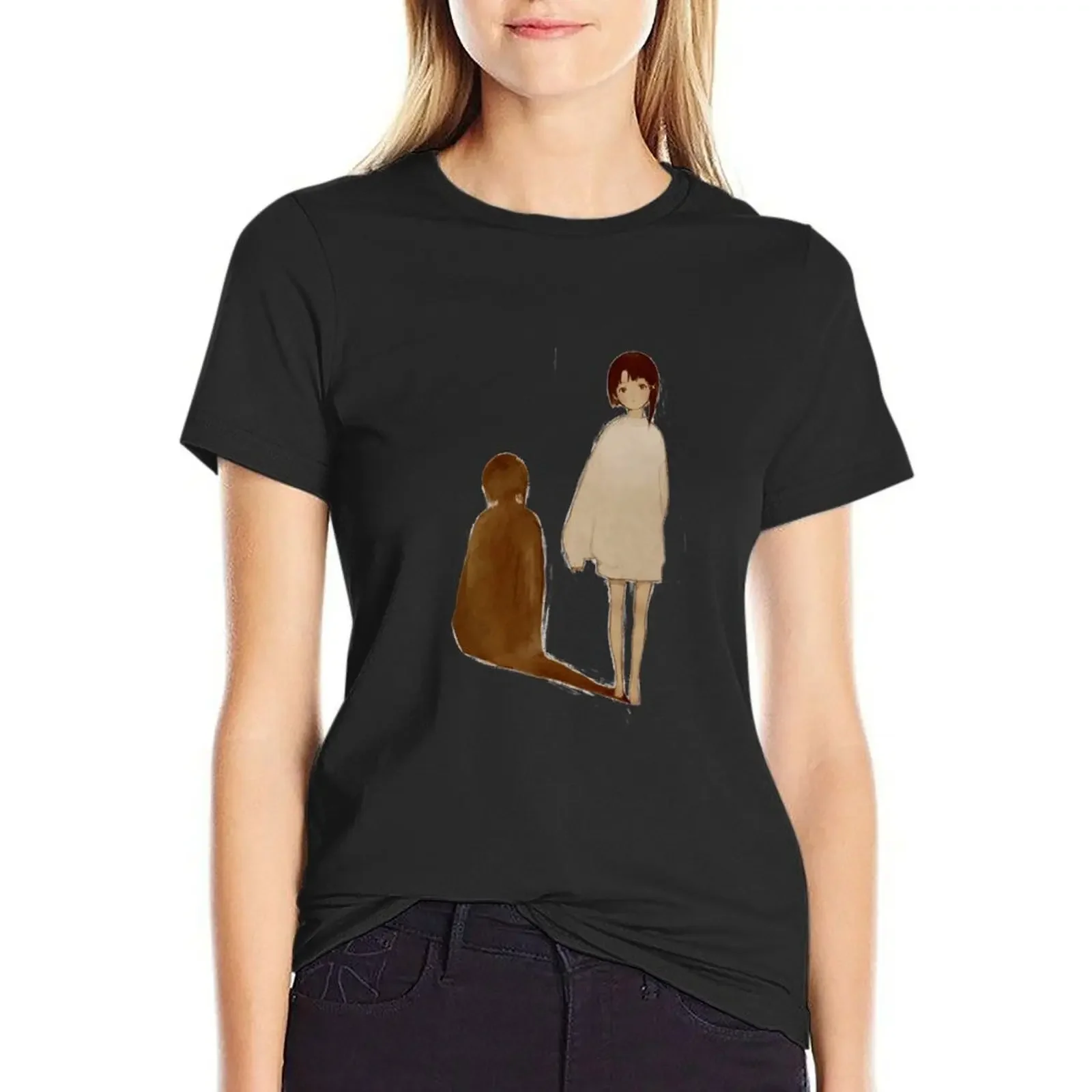 

Serial Experiments Lain T-Shirt blacks aesthetic clothes animal print anime Woman clothing