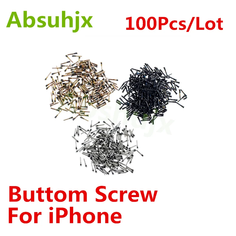 100pcs Back Cover Screw for iPhone X XS  11 12 13 Pro Max 5S 6 6S 7 8 Plus Bottom Dock Connector Five Star Pentalobe Screws