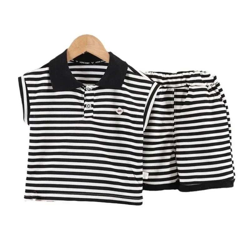 

New Summer Baby Boys Clothes Suit Children Vest Shorts 2Pcs/Sets Infant Clothing Toddler Casual Striped Costume Kids Tracksuits