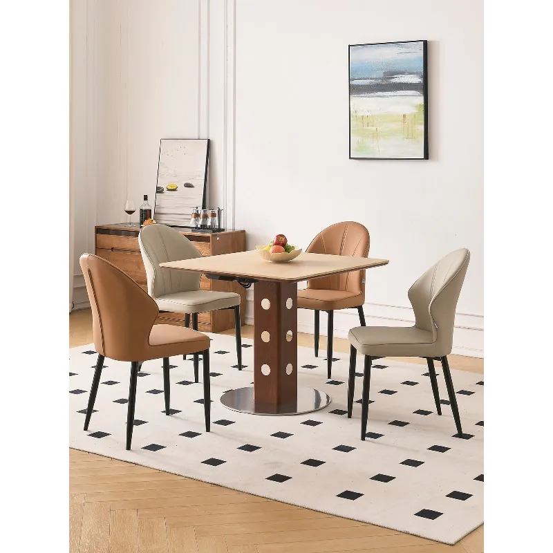 

Graphene intelligent heating rock plate dining table, small household electric heating integrated square table