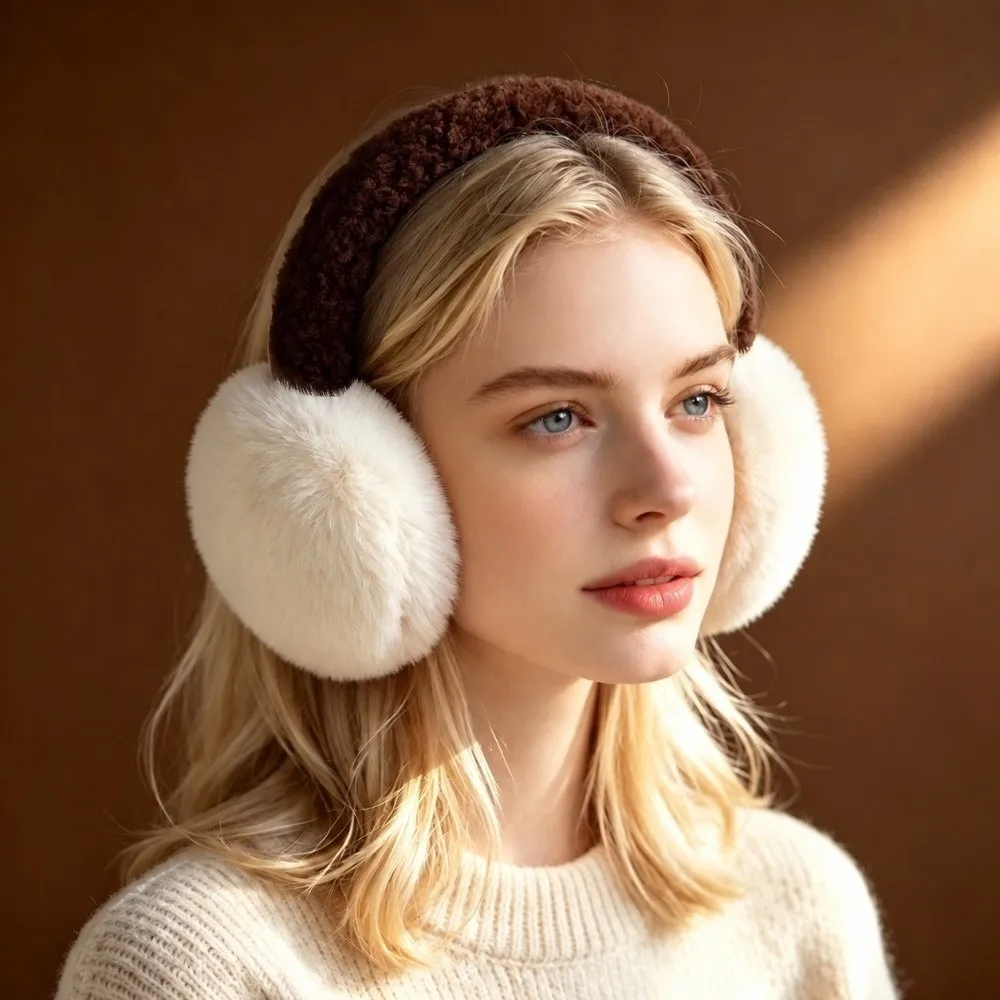 Gifts Foldable Earmuffs Faux Fur Soft Ear Warmers Foldable Ear Covers Cold Weather