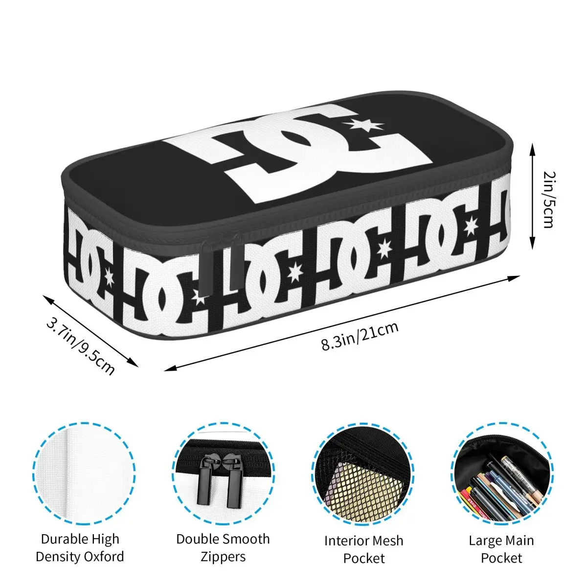 DC Shoe Co Pencil Case for Studen School Pen Box Pencil Bag Stationery Supplies Pen Holder Bag