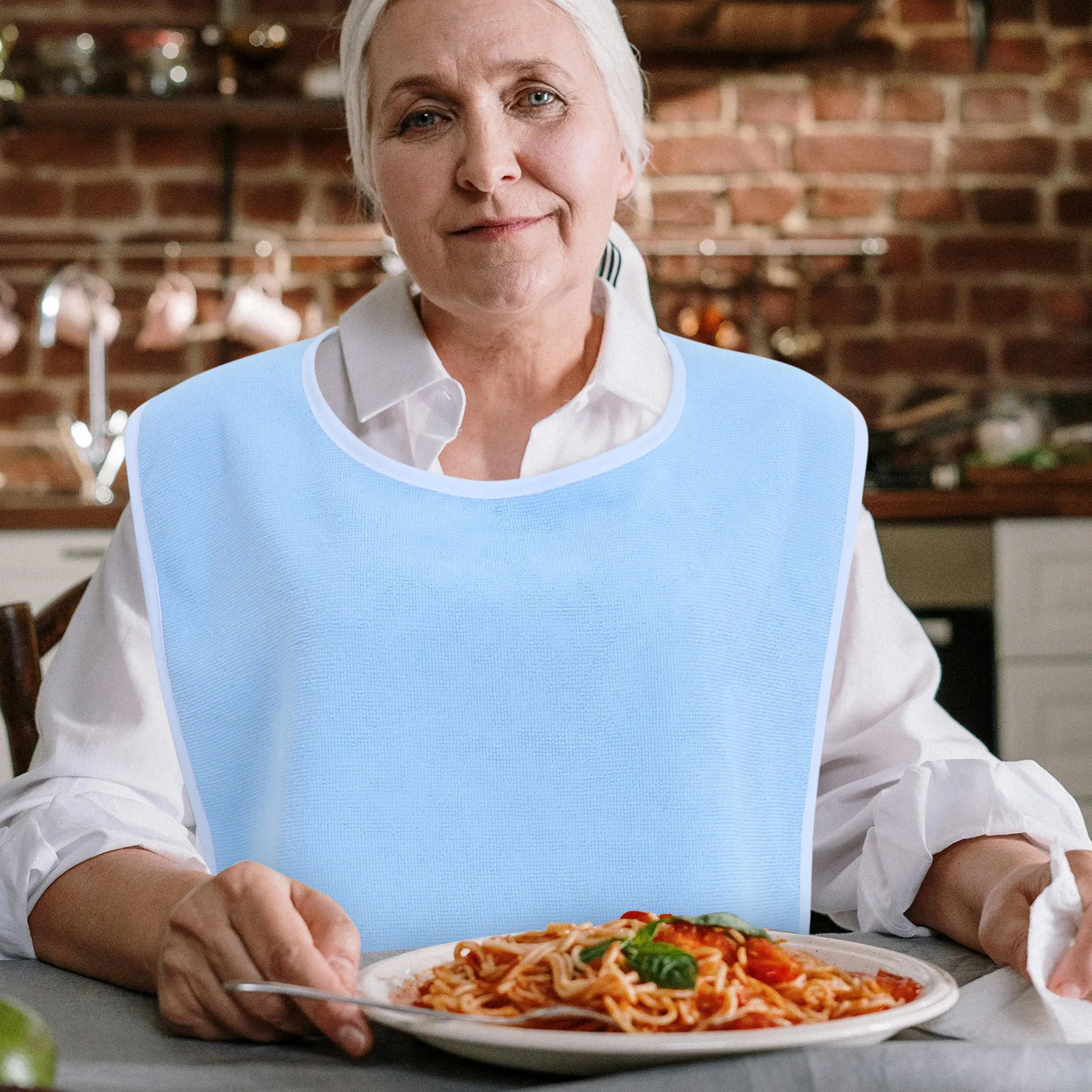 

3Pcs Adult Bibs Elderly Waterproof Adjustable Crumb Catcher Washable Clothing Protectors Comfortable Breathable Dining Food