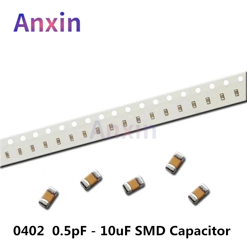 

100PCS 0402 0.5pF - 10uF SMD Chip Multilayer Ceramic Capacitor 10pF 100pF 220pF 470pF 1nF 10nF 15nF 100nF 0.1uF 1uF 2.2uF 4.7uF
