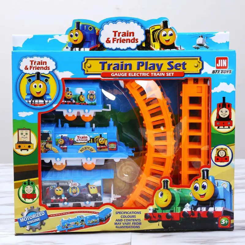 Anime Figures Cartoon Electric Thomas Small Train Stall Toy Children\'s Puzzle Assembled Track Toy Car Set Toy For Children Gift