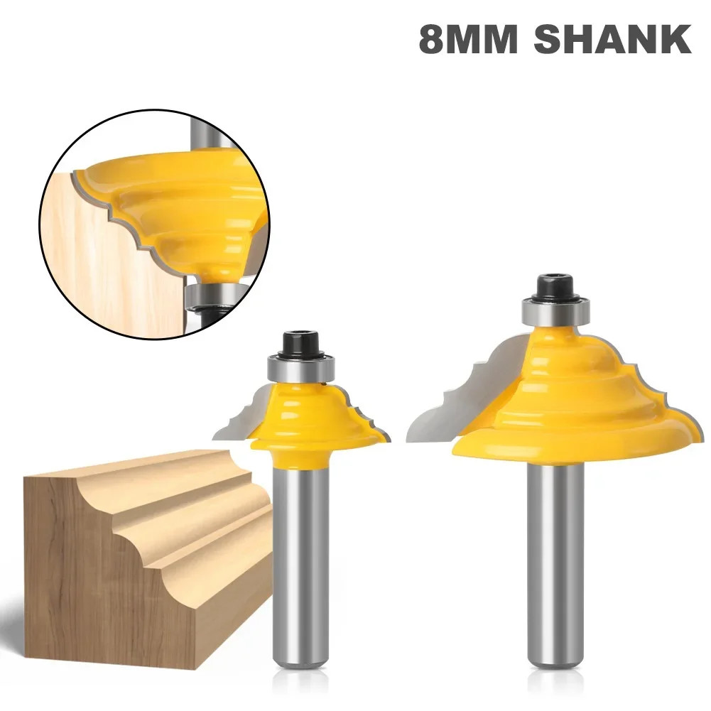 

8mm Shank Table Edge Router Bit - French Baroque 8" Shank Line knife Woodworking cutter Tenon Cutter for Woodworking Tools