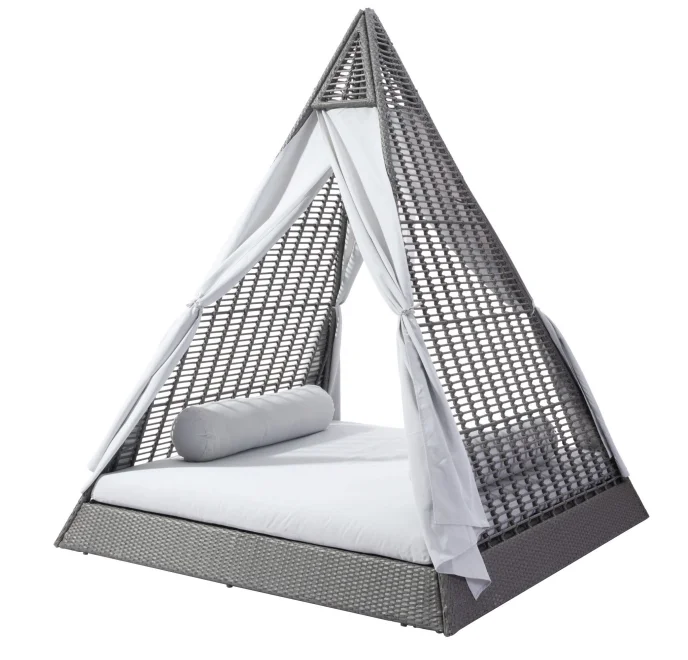 # All Weather Wicker Unique Triangle Shape Outdoor Daybed