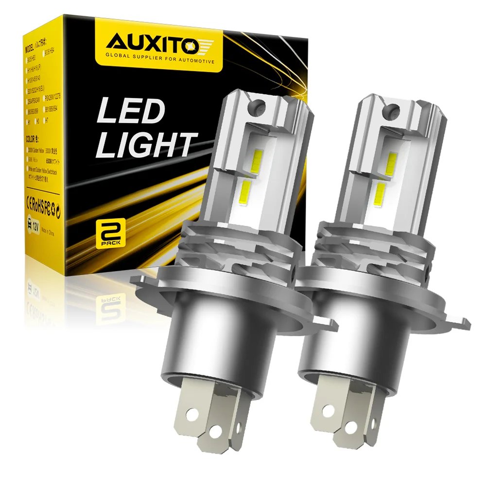 AUXITO 2Pcs 12000Lm 9003 H4 LED Hi/Lo Beam Bulb Fanless Car Lights Motorcycle Headlight for Chevrolet Cruze Kia Rio 3 Toyota BMW