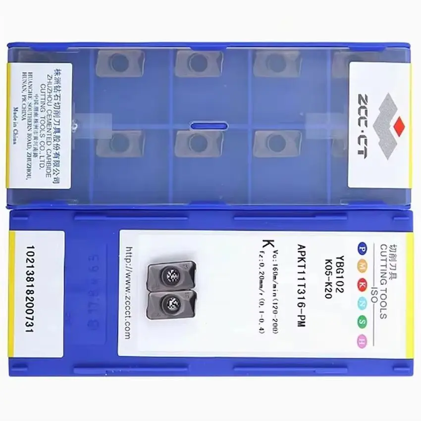 

APKT11T316-PM YBG102/APKT11T316-PM YBG202/APKT11T316-PM YBG302/APKT11T316-PM YBM251 ZCC.CT CNC carbide Milling inserts 10pcs/box