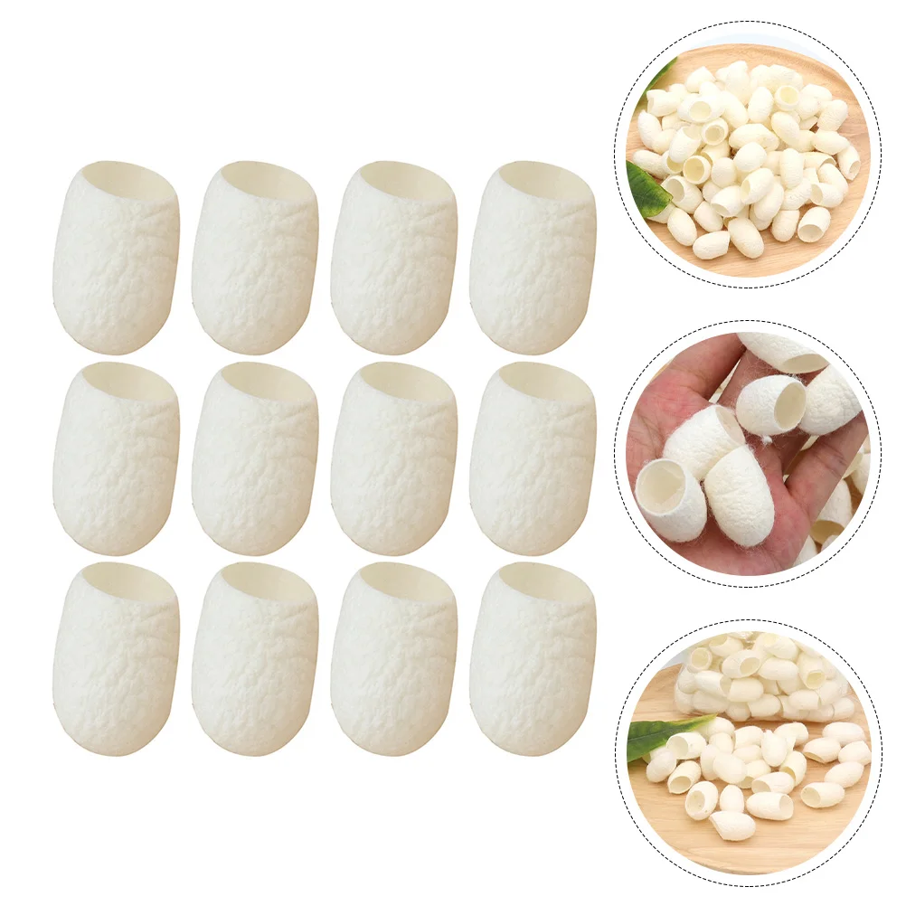 30 Pcs Finger Cot Cleaning Supply Cleansing Face Silkworm Ball Cleaner Spong Scrub Natural Cleanser White