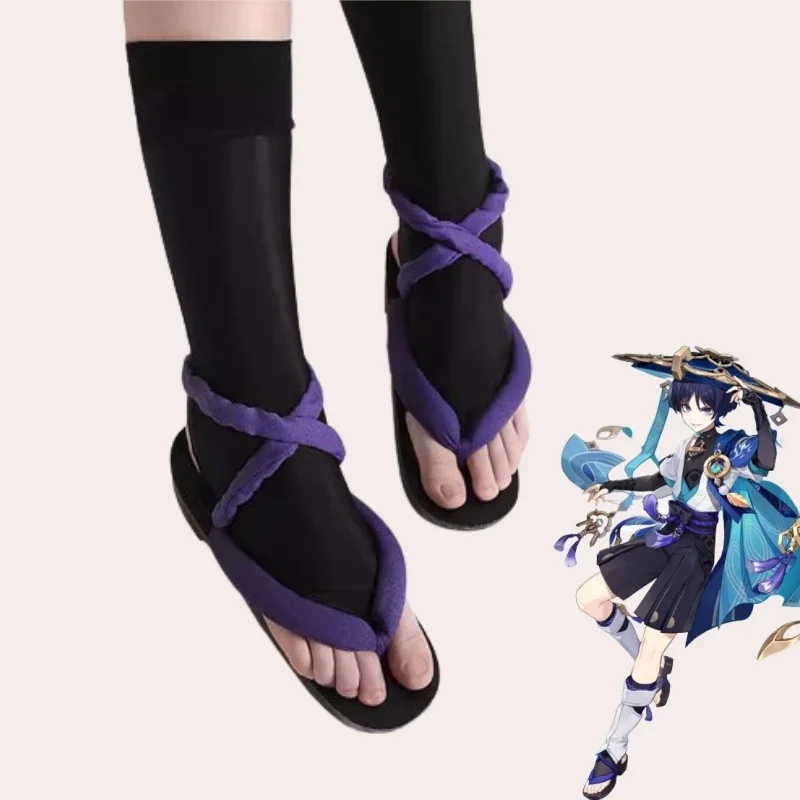 Game Genshin Impact Wanderer Balladeer Cosplay Shoes Scaramouche Clogs Unisex Halloween Carnival Party Costume Prop