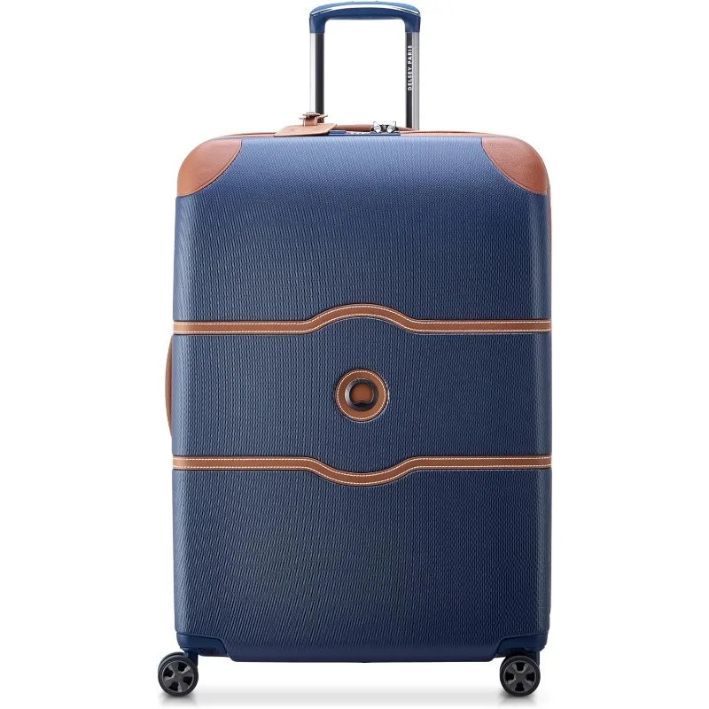 DELSEY PARIS Chatelet Air 2.0 Hardside Luggage with Spinner Wheels, Navy Blue, Checked-Large 28 Inch