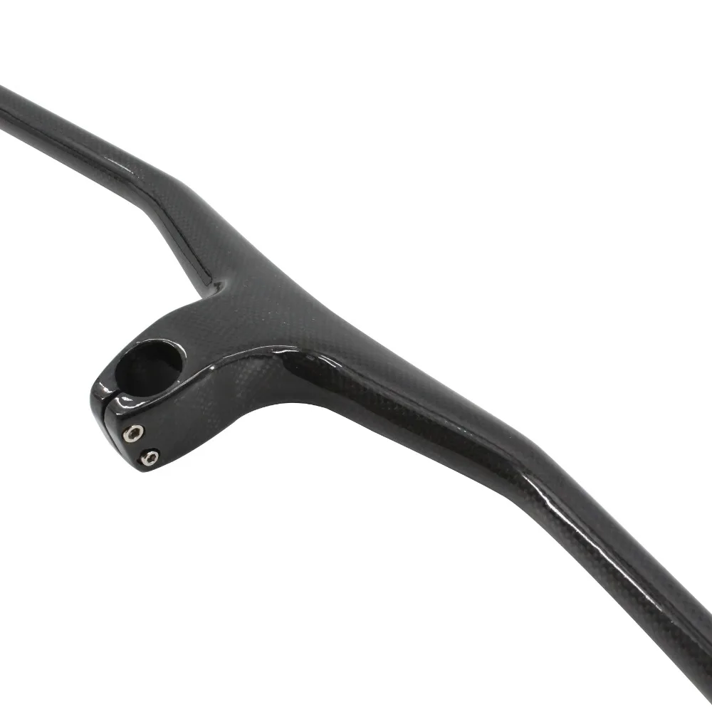 

Mountain bike glossy matt 3K full carbon fibre bicycle handlebar and stem integrated carbon MTB bar -17 degrees angle