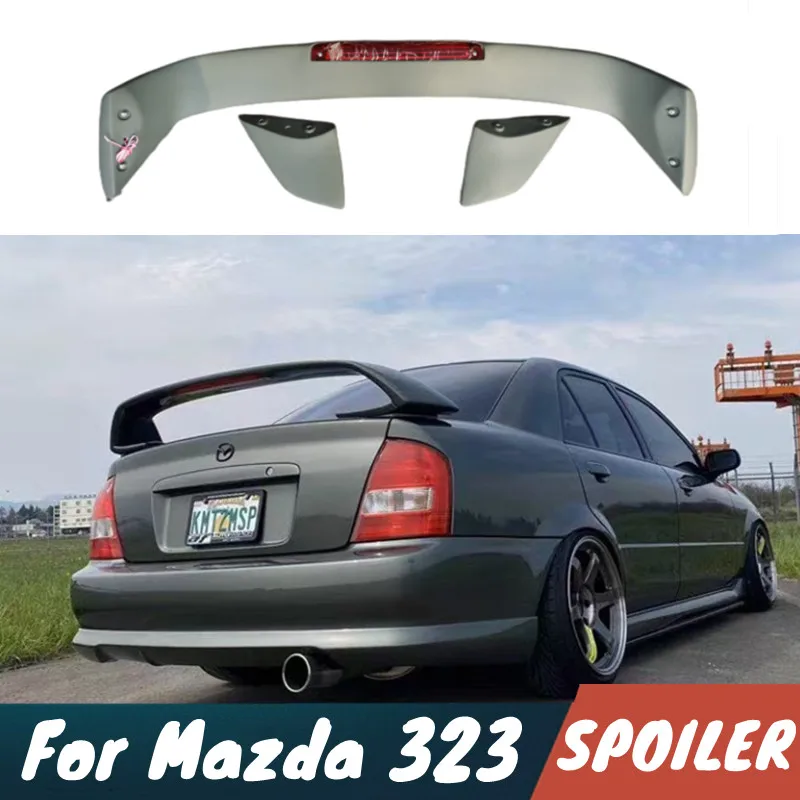 

For Mazda 323 GT Style High Quality ABS Plastic Car Rear Trunk Lid Black Carbon Spoiler Wings Car Tuning Accessories Part
