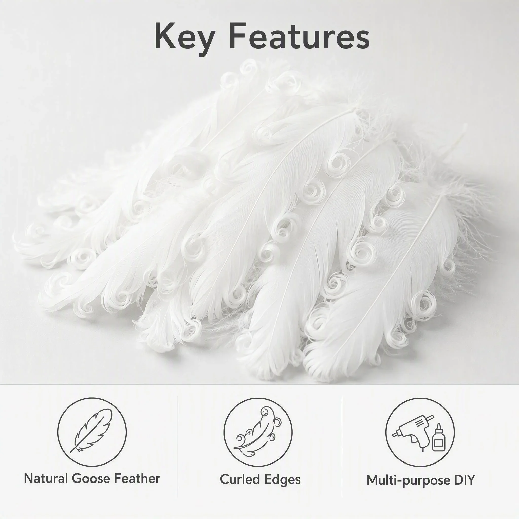 10-17cm Natural Goose Feathers Curled Edge Plumes Wholesale DIY Jewelry Crafts Costume Hat Wedding Party Decoration Supplies