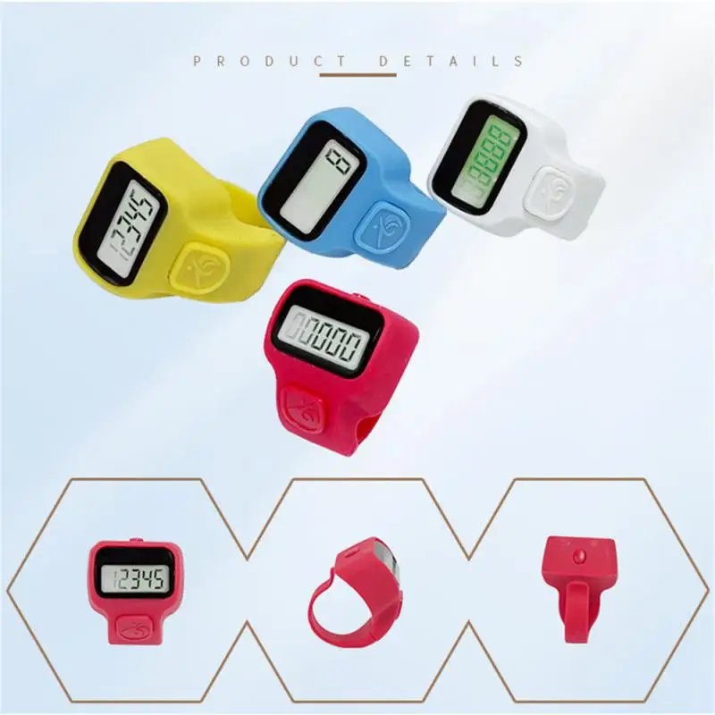 12Color Fitness Electronic Finger Counter, Mini Digital Display Hand Tally Counter 5-Digit Number Count Clicker Resettable Click