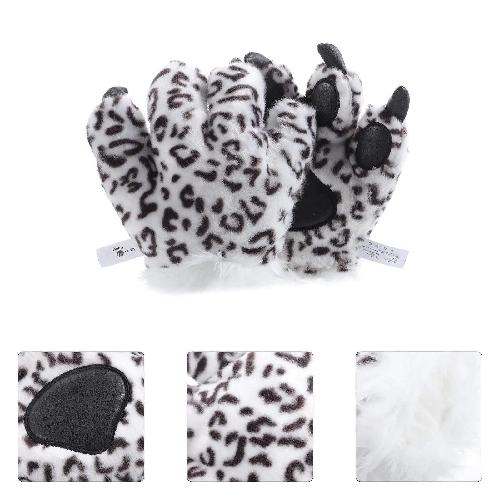 

1Pair Animal Paw Gloves Snow Design Thickened Warm Winter Mittens for Stage Performance Cosplay Prop Gift