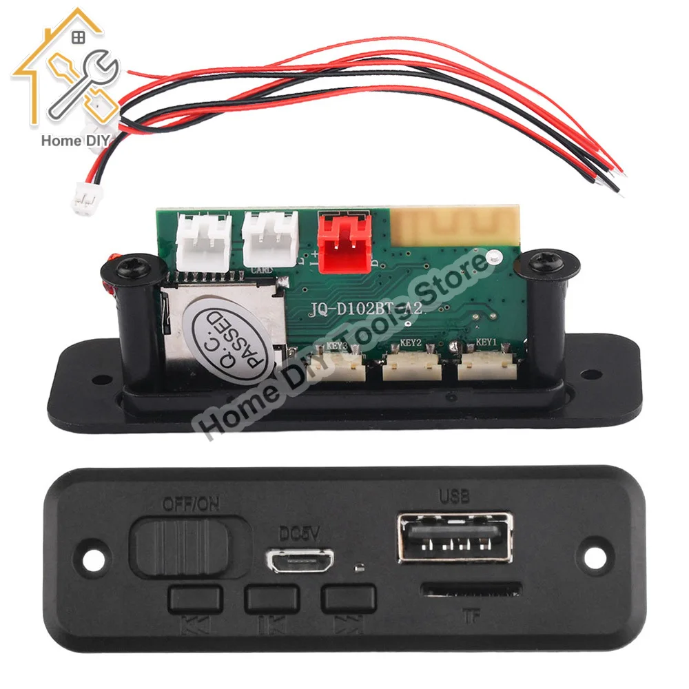 5V Bluetooth 5.0 Car MP3 Player Decoder Board 2*3W Amplifier Wireless FM Radio Module TF USB Handsfree Call