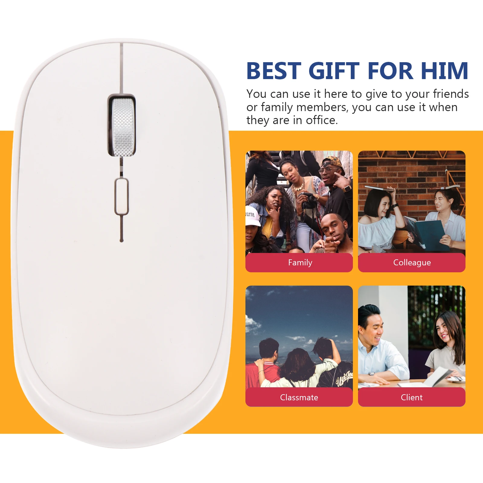 

Wireless Mouse Ergonomic Lightweight Gaming Business Notebook Computer Home Office Quiet Durable Plastic MultiPurpose