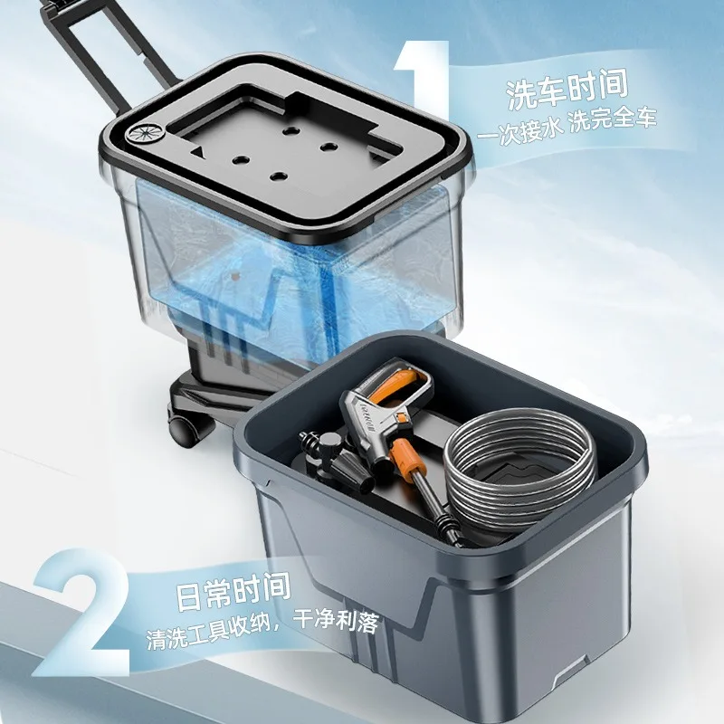 مسدس مياه لاسلكي عالي الطاقة لغسيل السيارات، ماكينة غسيل سيارات ببطارية مزدوجة متعددة التروس قابلة للتعديل ببطارية ليثيوم #5