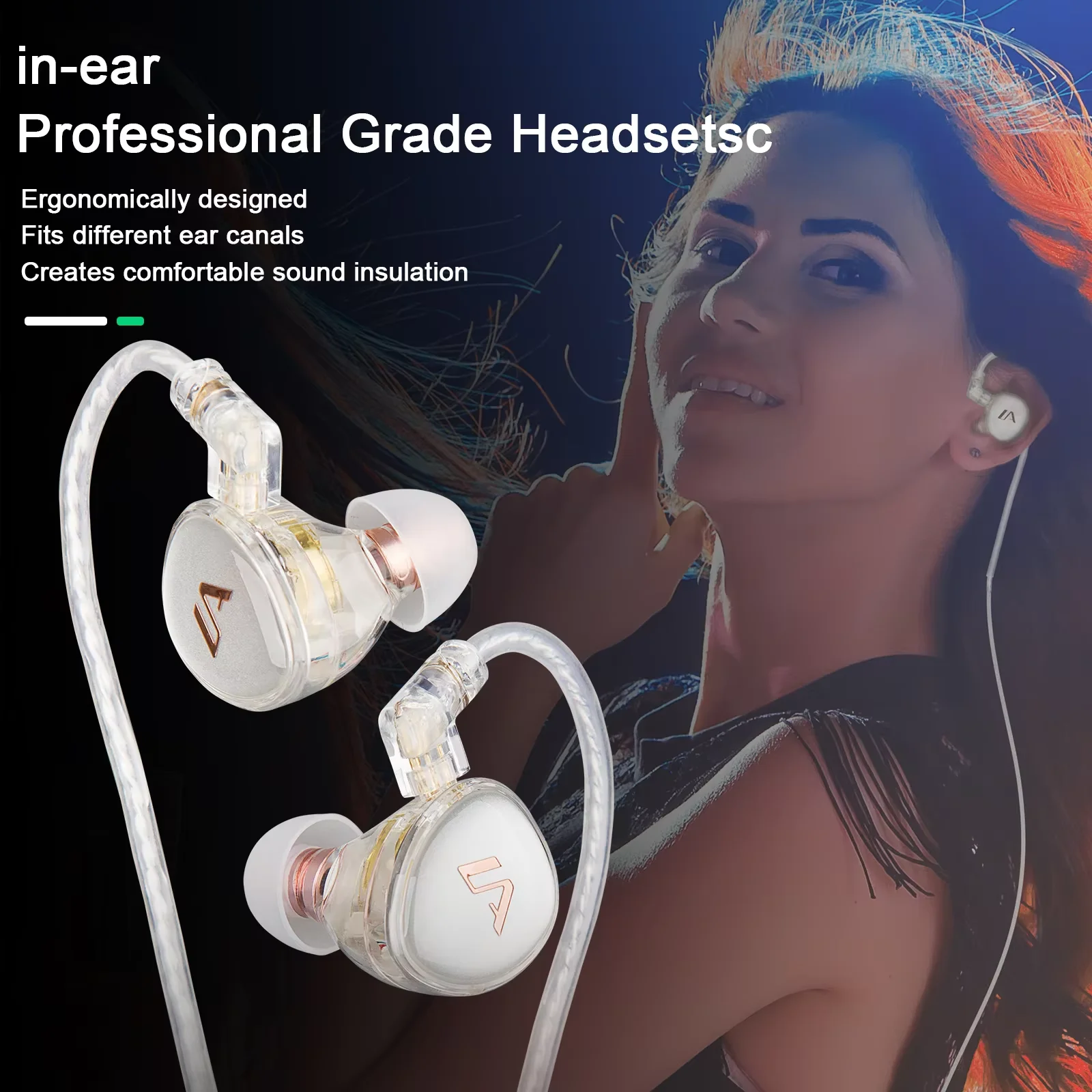 590-599 MHz Stereo IEM UHF Stage DJ Wireless In Ear Monitor System Überwachung mit In-Ear-Kopfhörer Wireless für Stage Studio Sound