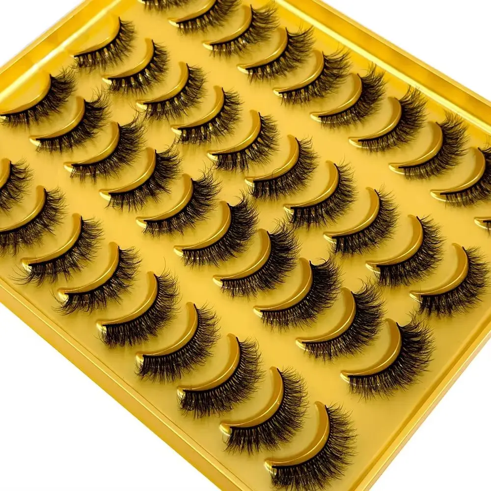 New 20pairs mix False Eyelashes Soft 3D faux Mink Eyelashes Short Curled Natural Eyelashes Hand-made Delicate Lashes