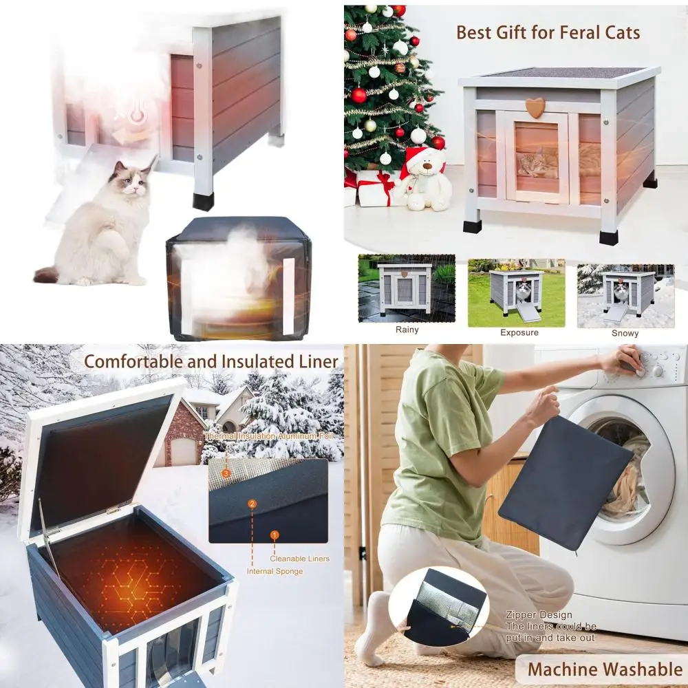 

Изолированное всепогодное укрытие для кошек и кроликов на открытом воздухе для защиты от зимы