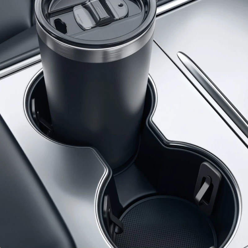 Adhesive Car Cup Holder Stabilizer for Round Drink Cups, Silicone Contact Console Support for Daily Driving and Road Trip