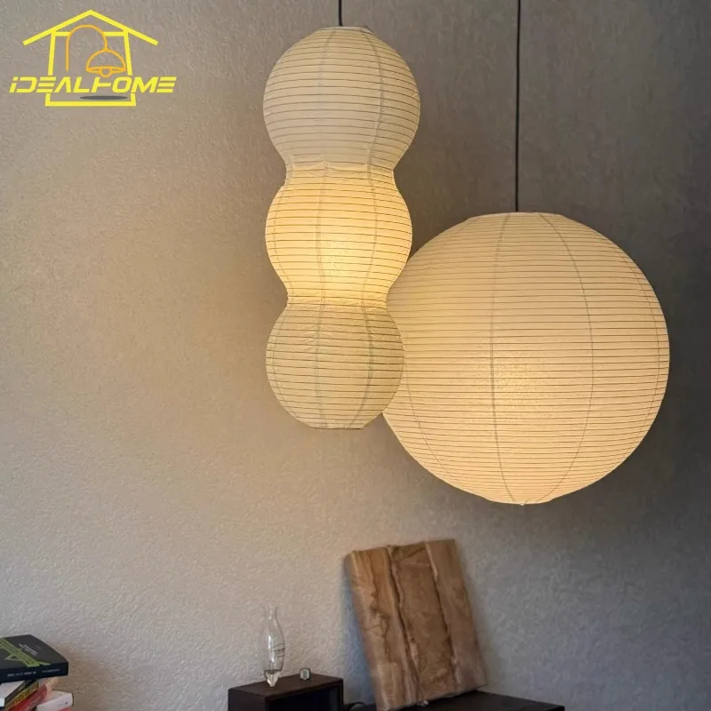 

Japanese Akari Noguchi Pendant Lights LED E27 Peanut Rice Paper Hanging Lamp Home Decor Restaurant Cafe Bar Store Dining Room