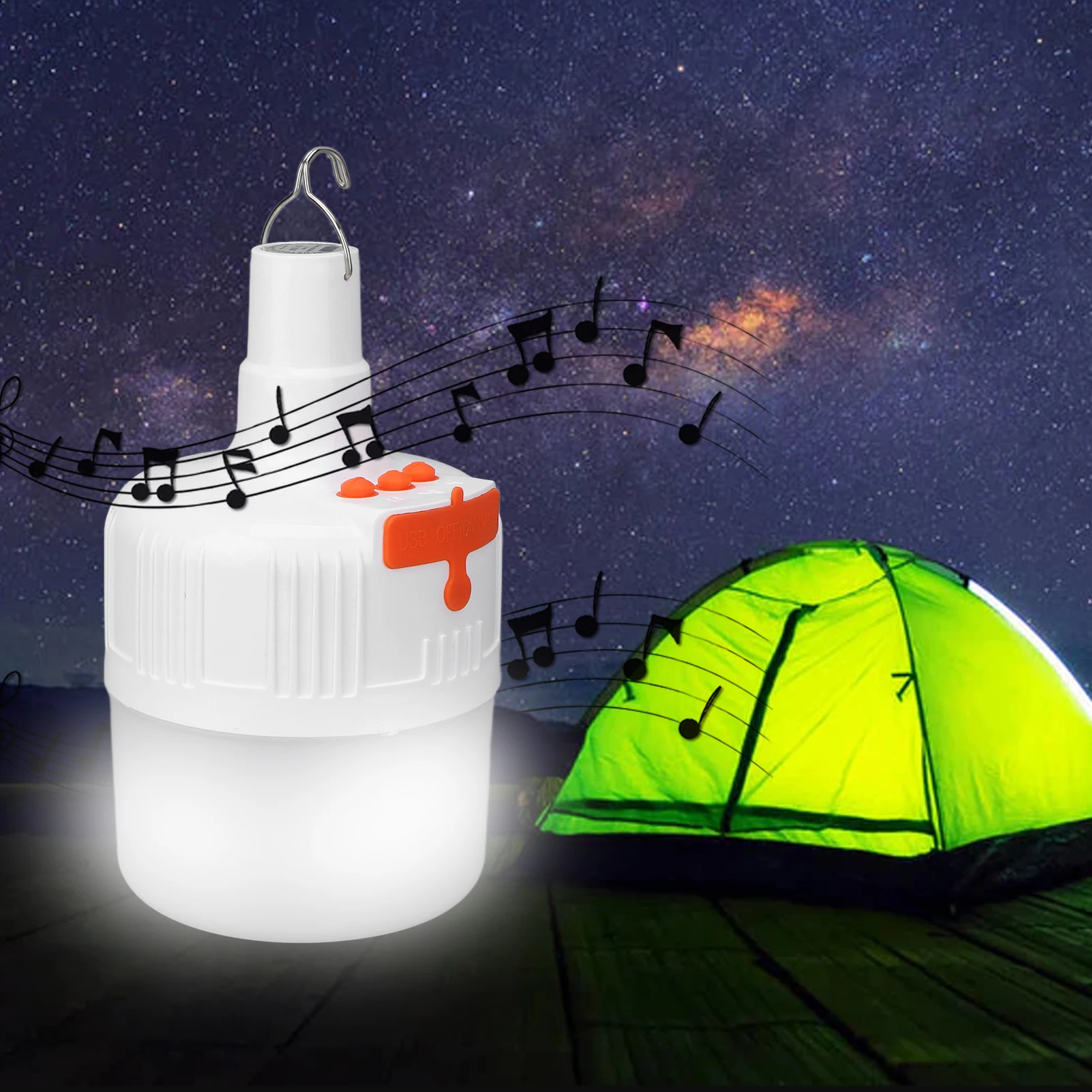 

42LED Camping Light Bluetooth Music Lamp USB Charging 2 Mode IP65 Waterproof Tent Light for Outdoor Camping Light Outdoor Light