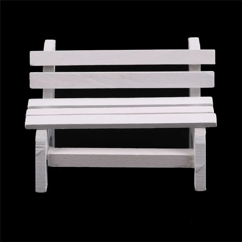 Wood DIY Bench Miniatures Mini Chair Stool Garden Decor Figurines Decoration Crafts Dollhouse Furniture