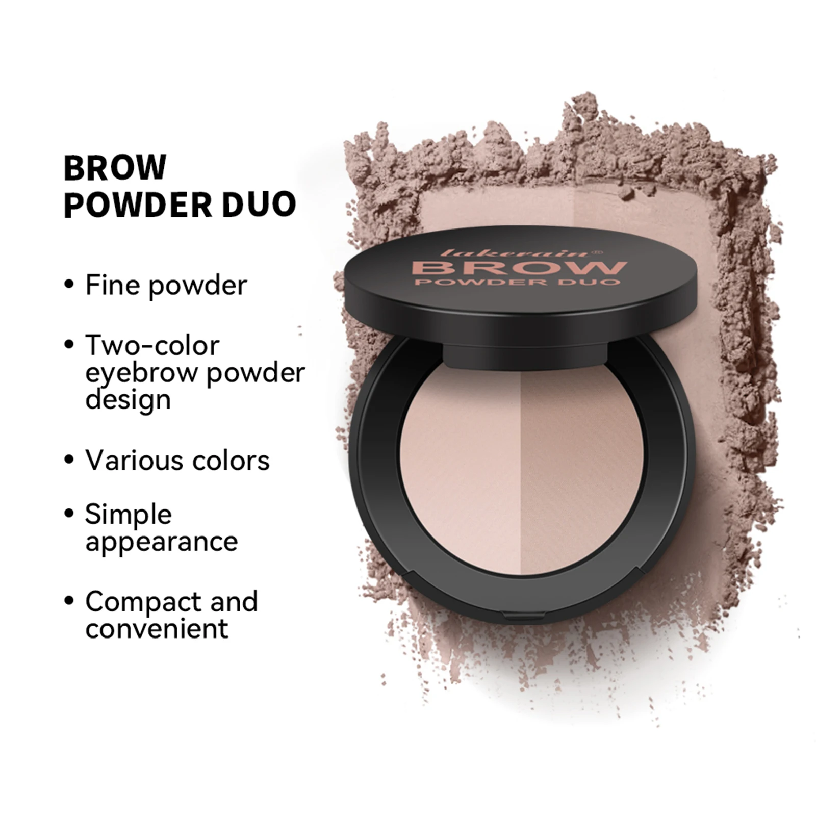 Eyebrow Powder Duo & Brush Lasting Three-dimensional Effect Natural Eyebrows Makeup Multi-function Contour Shadow Powder