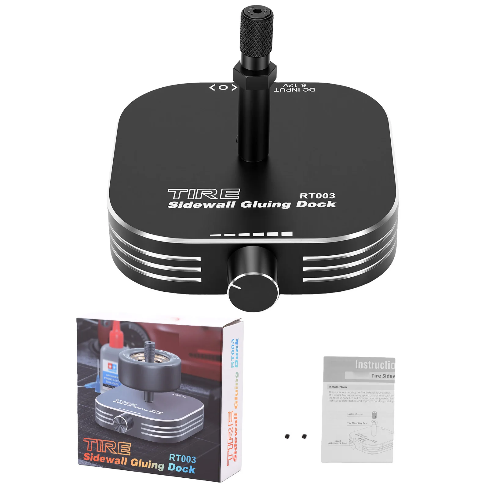 Professional Tire Sidewall Gluing Dock with Adjustable Speed XT60 Connector for RC Model Cars Rotating RC Tire Gluing Tool