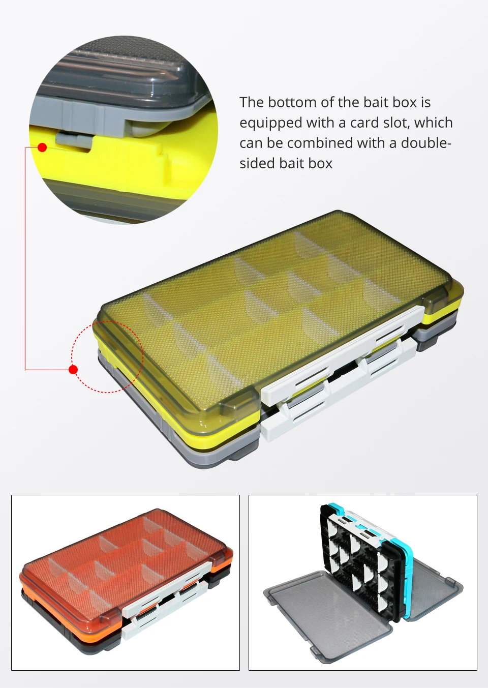 Angeln Box Tragbare Zubehör Box Fischer Tackle Box Kunststoff Köder Boxen Haken Organizer Lagerung Werkzeug Für Karpfen Angeln Waren – Detail 3