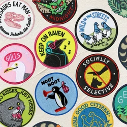 1PC Cartoon Funny Embroidered Patch Iron On Sew On Patches For Clothing Cap Bag Halloween Christmas DIY Gift Adhesive Badge