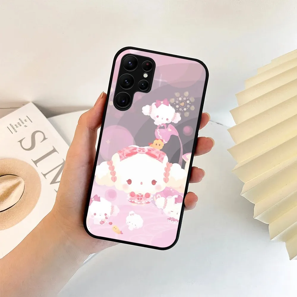 MINISO Sanrio Cogimyun Cute Kawaii Pink Phone Case For Samsung Galaxy A52 A53 A70 A72 A71 A73 A91 A80 S Shell