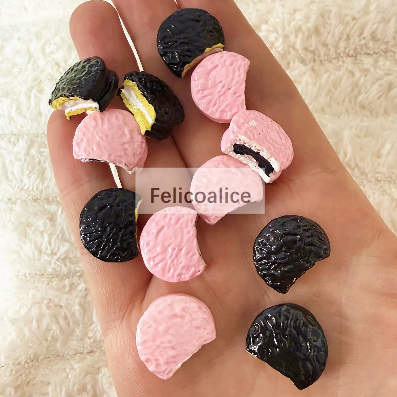 10pcs Resin Simulation Kawaii Fake Food Miniature Chocolate  Cookies For DIY Phone Case Decoration Scrapbooking Craft Supply