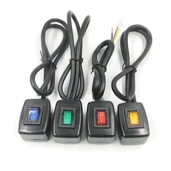 Universal Car Adhesive Switch Mini Button with Cable 50/75/150/200cm 12v/24v Car Modified Switch for Fog Lamp Driver Neon Lamp