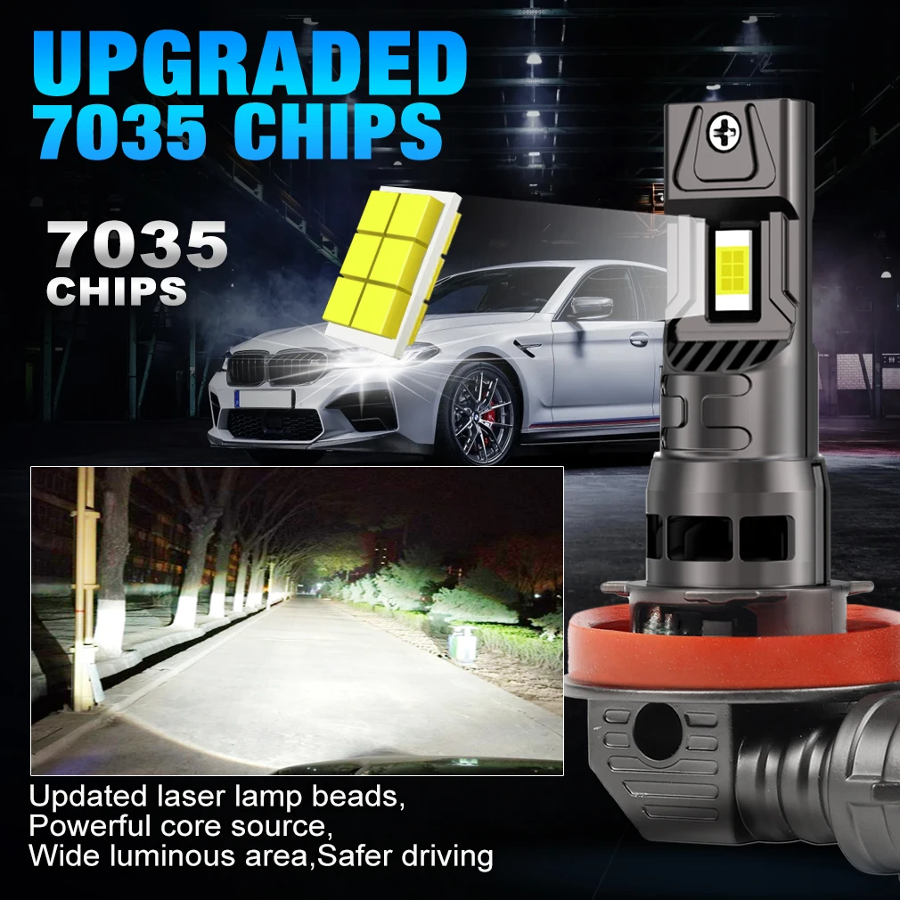 XSTORM Canbus H8 H11 LED Headlights 9005 HB3 9006 HB4 Led Lamp 3570 CSP Car Headlight Bulbs 150W Turbo Fan 6500K 12V 30000LM