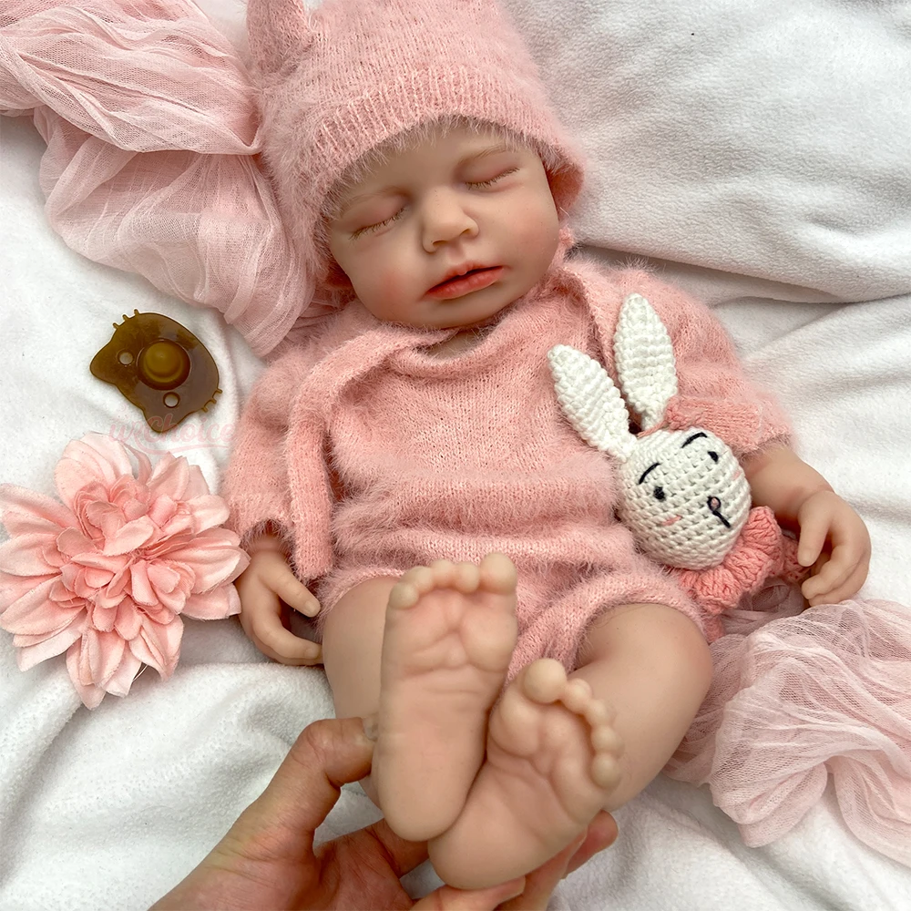 45cm Lifelike Full Body Soft Silicone Reborn Girl Open Mouth Realistic Weighted Newborn Doll for Childcare Training