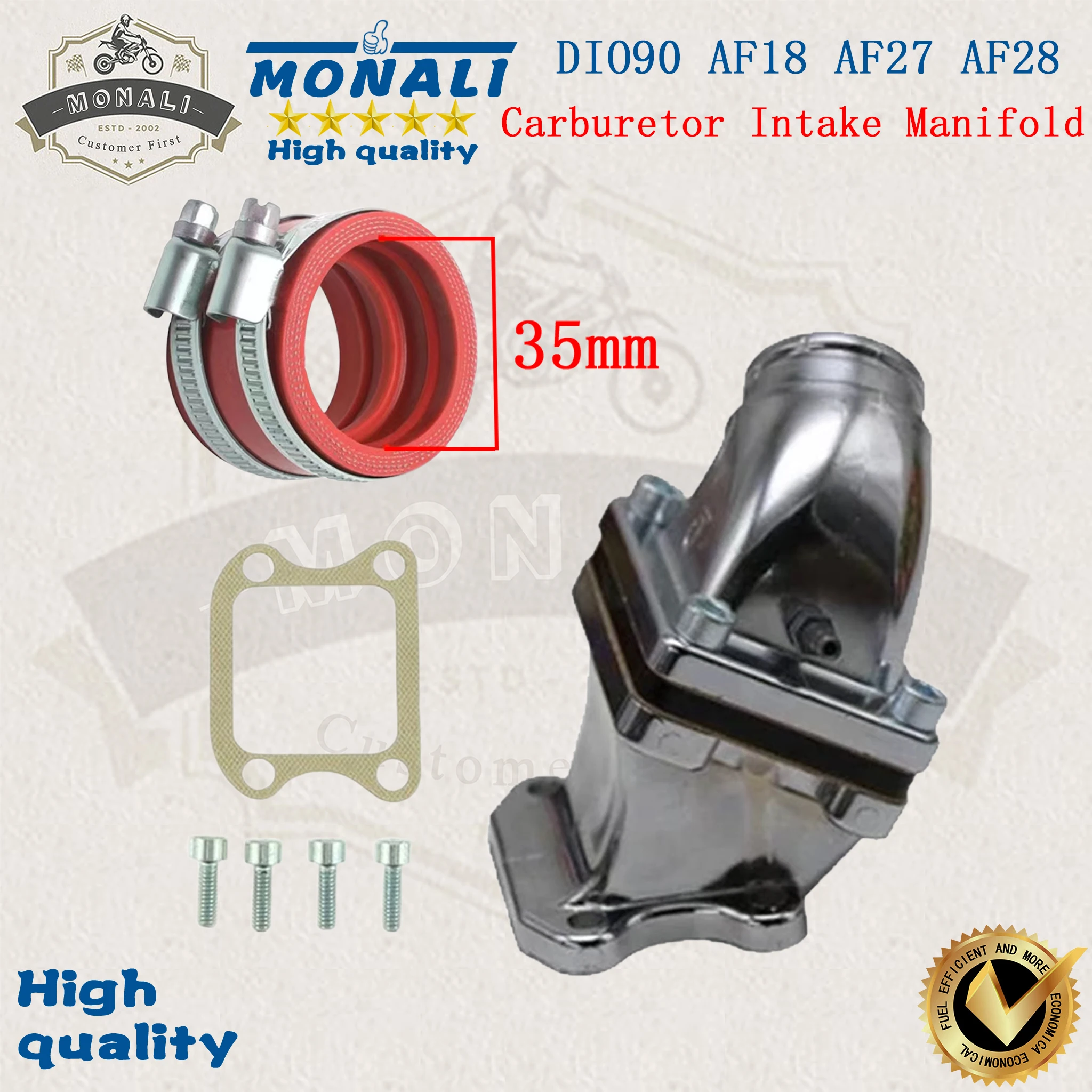 2-тактный DIO 50cc (DIO50/DIO90/AF18/AF27/AF28) и впускной коллектор карбюратора для скутера Kymco — подходит для PWK 28 мм и PE26/30 мм