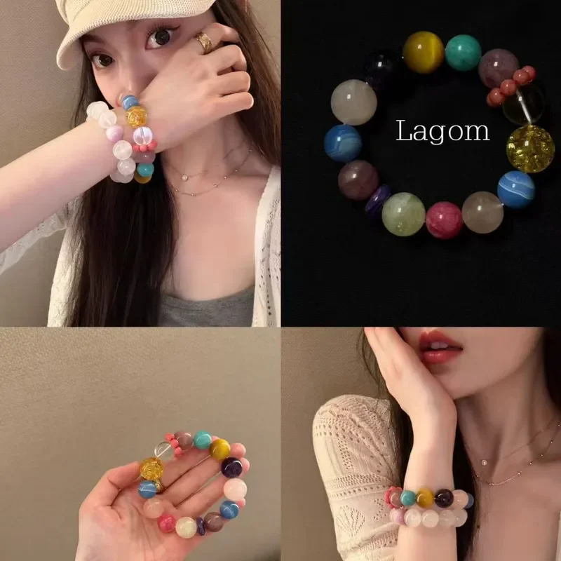 Klein Duobao bracelet purple agate women's new light luxury high-end sense white niche design bracelet for gifts