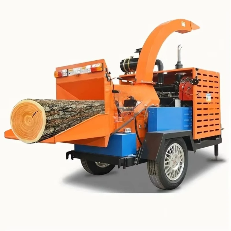 Stationary 3-8t/h Diesel Wood Grinder and Chipper System for Fixed Location Wood Waste Biomass Processing Plant