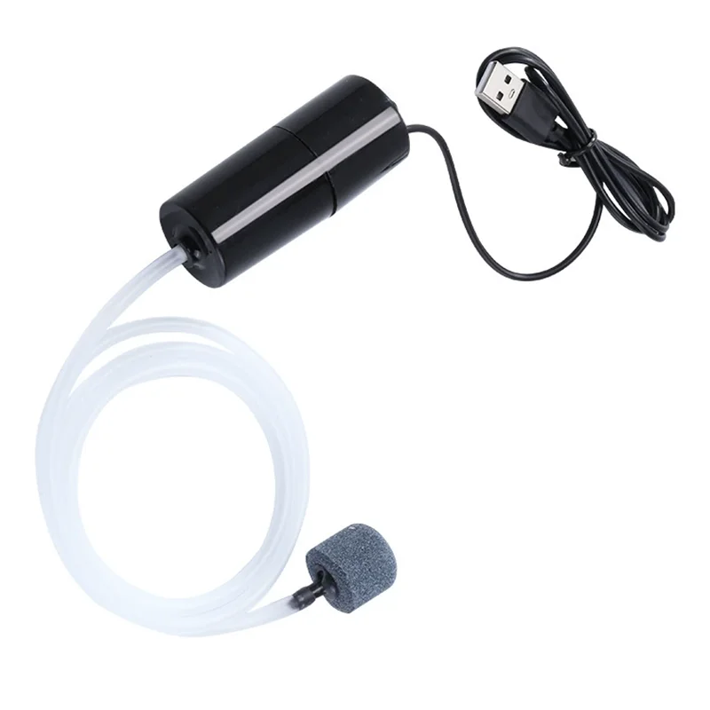 USB-Aquarium-Luftpumpen-Set, geräuscharme Sauerstoffpumpe mit Luftstein, tragbarer Sauerstoffspender für Fischbecken, Zubehör für Aquarien und Haustiere. – Detail 9