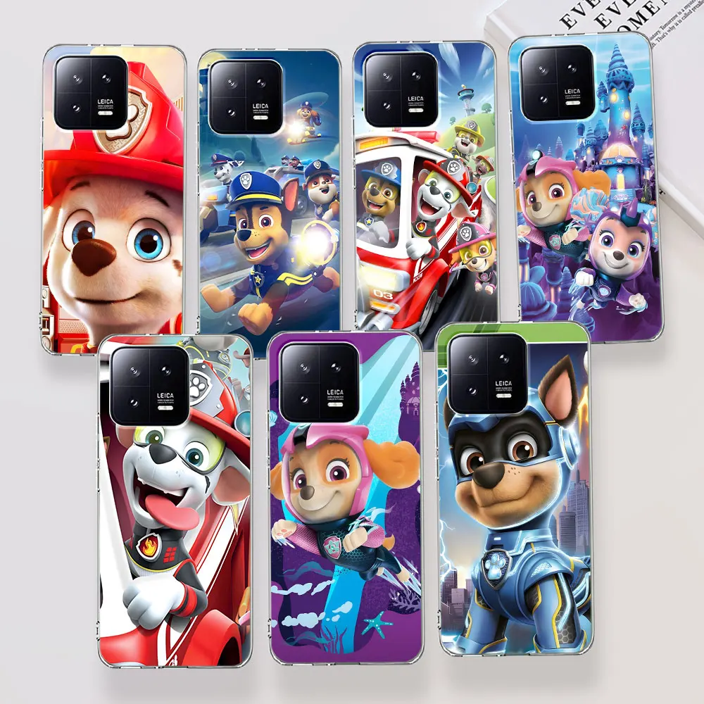 Paw Cartoon Dog Animal P-Patrol Case for Xiaomi Mi 11 11T 12 A2 9T 9 8 12T 13 11i 12X 10 10T Pro A3 Lite Transparent Phone Cover