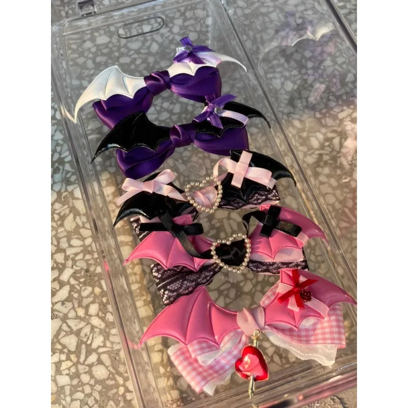 

Заколка для волос с кружевным бантом и краем крыла, милая заколка для волос для девочек, милая повязка на голову, аксессуары