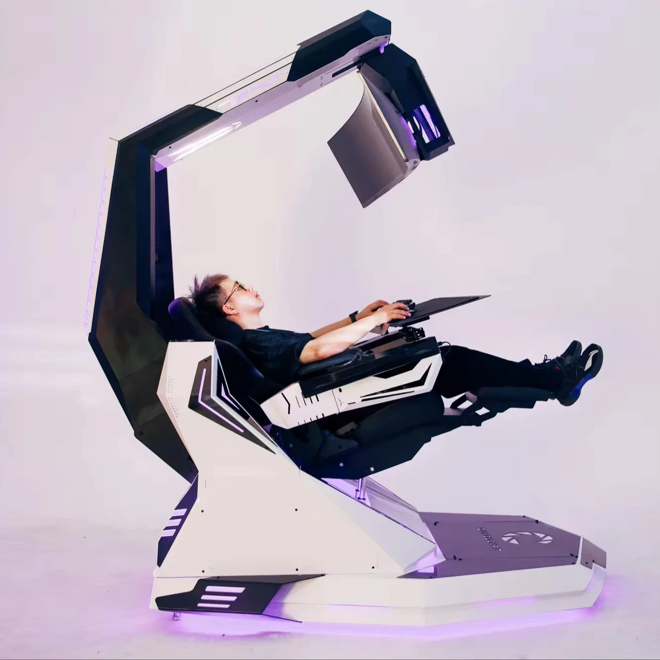 J20 Plus Trex Zero Gravity Computer Cockpit Seated Tilt Gaming Cockpit with Massage Speakers RGB Light Emitting Diode OEM Club